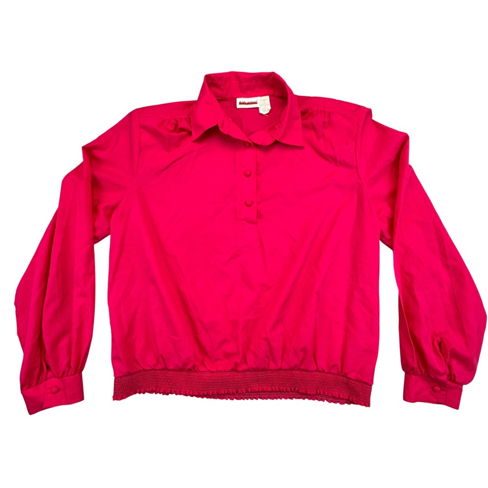 Vintage Judy Bond Shirt‎ Women's Size 16 Pink Button Up Blouse Long Sleeve